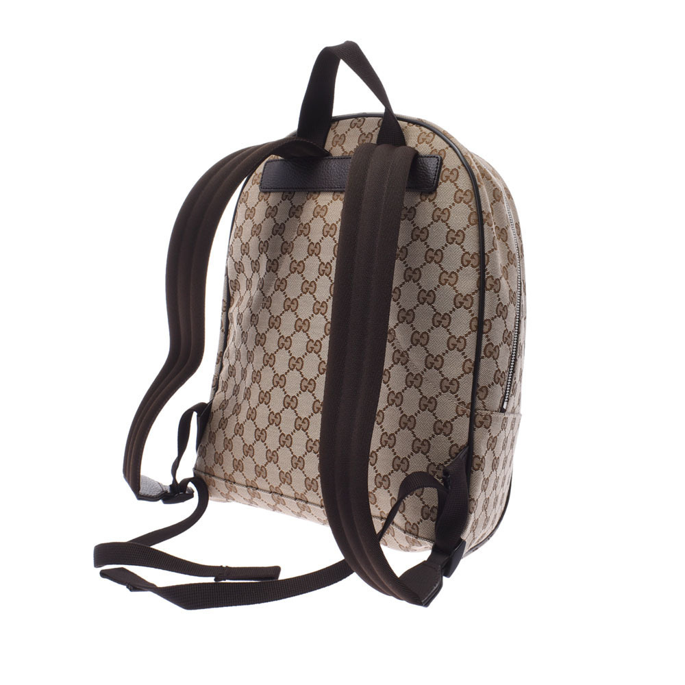 Gucci Black GG Beige Daypack Tan Backpack Canvas